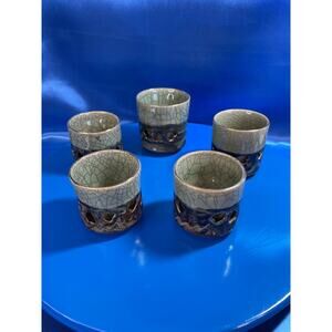 Vintage Soma Ware Somayaki Double Wall Cups Different Sizes